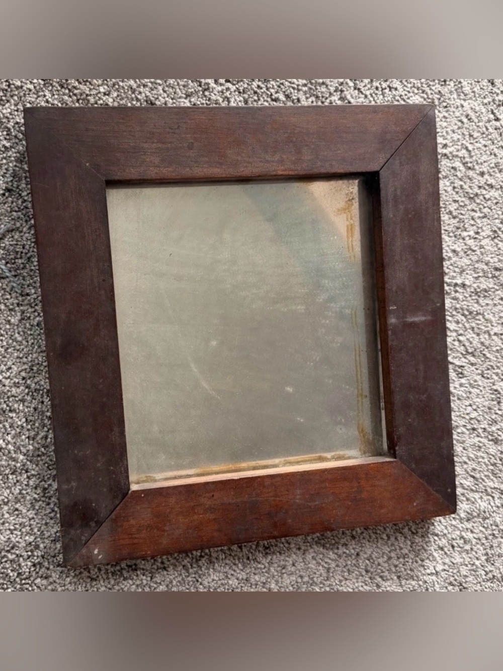 Antique Wooden Frame Mirror - Dark Brown
